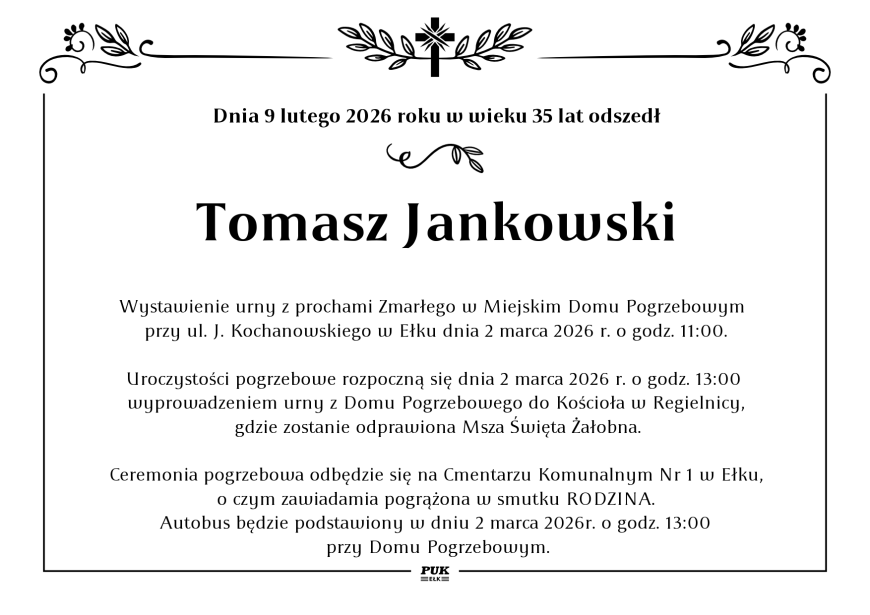 Tomasz Jankowski - nekrolog